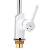 Смеситель для кухни Qtap Grand QTGRAWCR007F Chrome/White - 4 фото