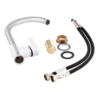 Смеситель для кухни Qtap Grand QTGRAWCR007F Chrome/White - 6 фото