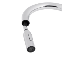 Змішувач для кухні Qtap Lenicka з висувним виливом QTLEN9138103UN Brushed Nickel PVD - 4 фото
