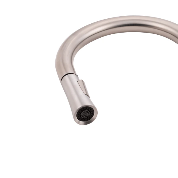 Смеситель для кухни Qtap Evicka с выдвижным изливом QTEVI91103UN Brushed Nickel PVD - 5 фото