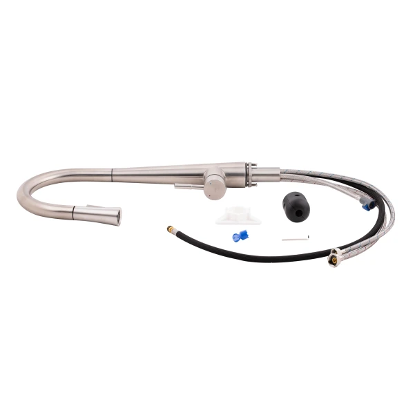 Смеситель для кухни Qtap Evicka с выдвижным изливом QTEVI91103UN Brushed Nickel PVD - 7 фото