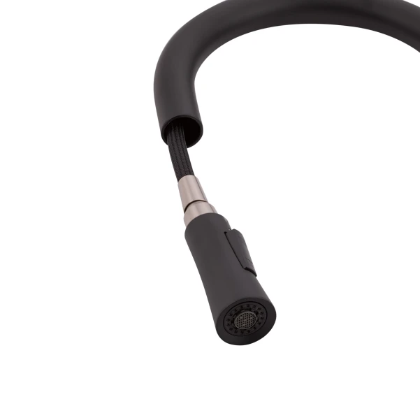 Смеситель для кухни Qtap Evicka с выдвижным изливом QTEVI9135103UB Black Matt - 6 фото