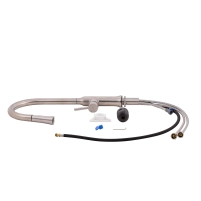 Смеситель для кухни Qtap Baruska с выдвижным изливом QTBAR9137103UN Brushed Nickel PVD - 4 фото
