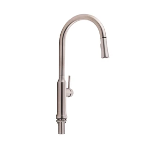 Змішувач для кухні Qtap Evicka з висувним виливом QTEVI91103UN Brushed Nickel PVD