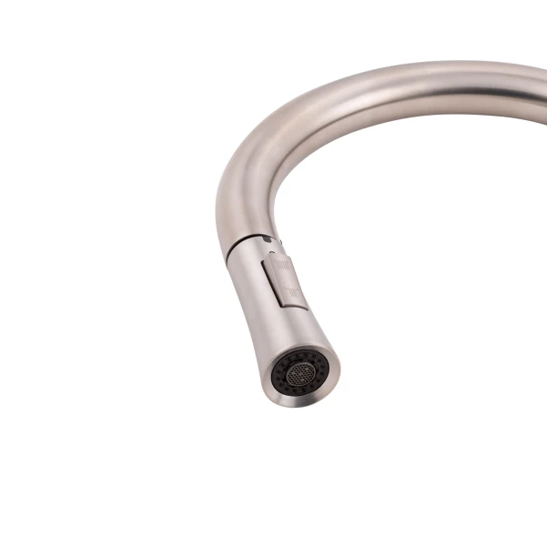 Смеситель для кухни Qtap Baruska с выдвижным изливом QTBAR9137103UN Brushed Nickel PVD - 3 фото