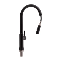 Смеситель для кухни Qtap Baruska с выдвижным изливом QTBAR9137103UB Black Matt - 2 фото