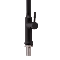 Смеситель для кухни Qtap Baruska с выдвижным изливом QTBAR9137103UB Black Matt - 3 фото
