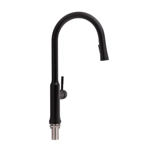 Змішувач для кухні Qtap Baruska з висувним виливом QTBAR9137103UN Brushed Nickel PVD