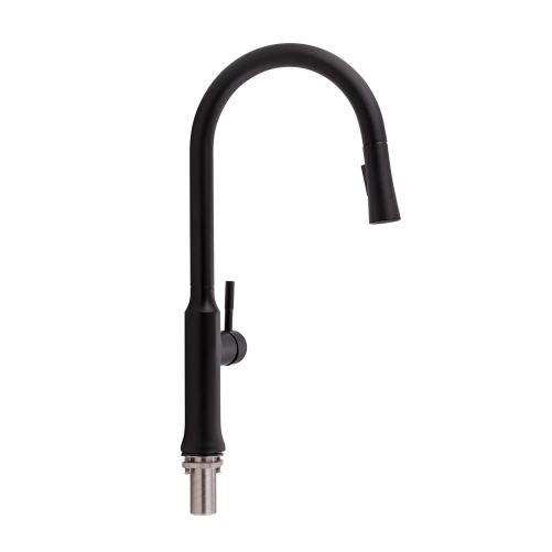 Змішувач для кухні Qtap Baruska з висувним виливом QTBAR9137103UN Brushed Nickel PVD