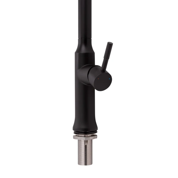 Смеситель для кухни Qtap Baruska с выдвижным изливом QTBAR9137103UB Black Matt - 4 фото