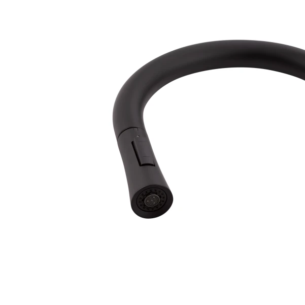 Смеситель для кухни Qtap Baruska с выдвижным изливом QTBAR9137103UB Black Matt - 5 фото