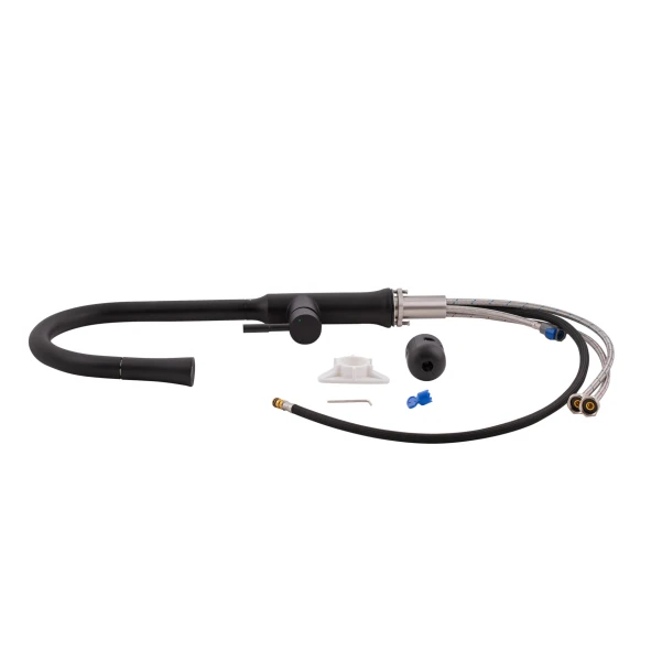 Смеситель для кухни Qtap Baruska с выдвижным изливом QTBAR9137103UB Black Matt - 7 фото