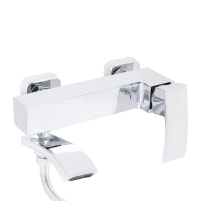 Змішувач для ванни Qtap Swan Cascada з поворотним виливом (з душовим гарнітуром) QTSWA260CRW45569 Chrome/White - 2 фото