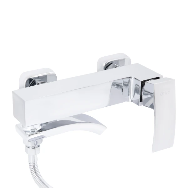 Змішувач для ванни Qtap Swan Cascada з поворотним виливом (з душовим гарнітуром) QTSWA260CRW45569 Chrome/White - 3 фото