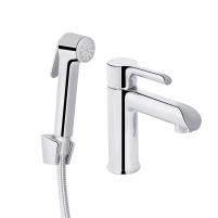 Змішувач для раковини Qtap Grand (з гігієнічним душем) QTGRA272CRW45671 Chrome/White