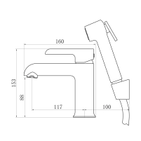Змішувач для раковини Qtap Grand (з гігієнічним душем) QTGRA272CRW45671 Chrome/White - 1 фото