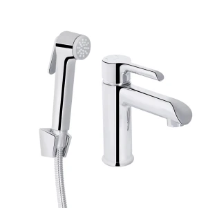 Змішувач для раковини Qtap Grand (з гігієнічним душем) QTGRA272CRW45671 Chrome/White