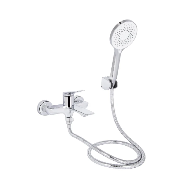 Змішувач для ванни Qtap Vlasta New (з душовим гарнітуром) QTVLA259GMB45643 Gunmetal Black PVD