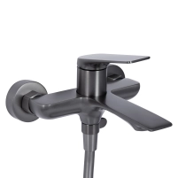 Смеситель для ванны Qtap Vlasta New (c душевым гарнитуром) QTVLA259GMB45643 Gunmetal Black PVD - 2 фото