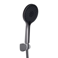 Смеситель для ванны Qtap Vlasta New (c душевым гарнитуром) QTVLA259GMB45643 Gunmetal Black PVD - 3 фото