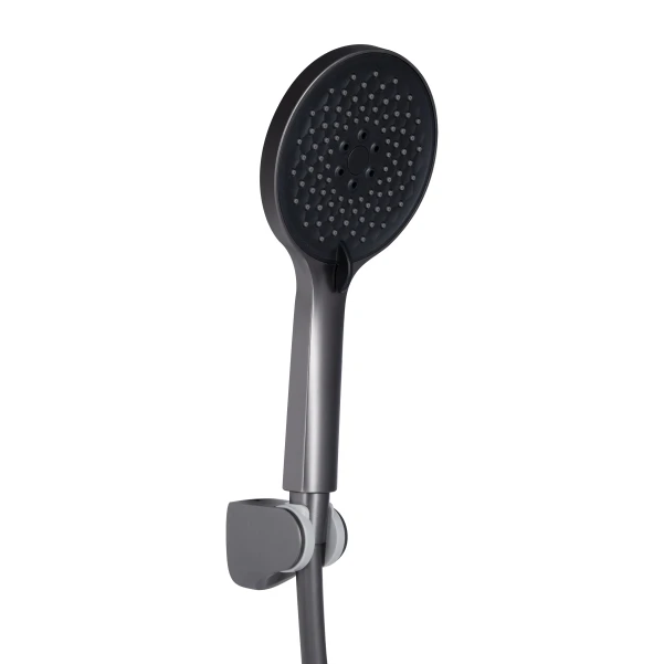Смеситель для ванны Qtap Vlasta New (c душевым гарнитуром) QTVLA259GMB45643 Gunmetal Black PVD - 3 фото