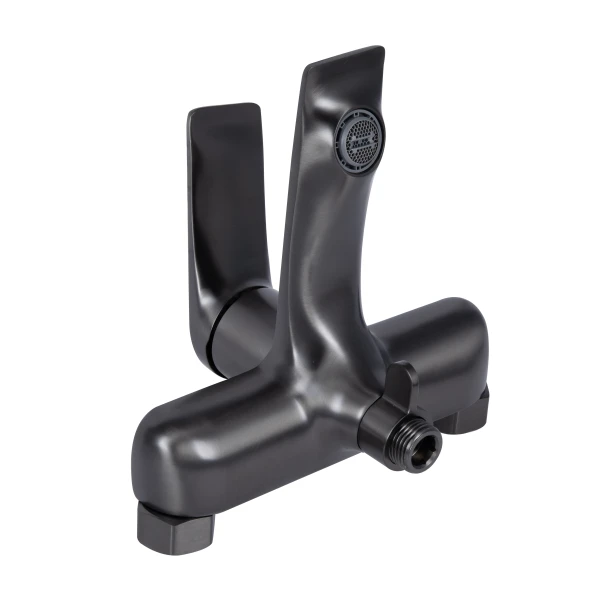 Смеситель для ванны Qtap Vlasta New (c душевым гарнитуром) QTVLA259GMB45643 Gunmetal Black PVD - 5 фото