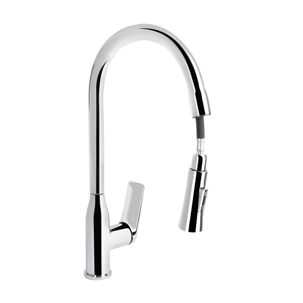Смеситель для кухни Qtap Vlasta New с выдвижным изливом QTVLA344CRM45646 Chrome - 2 фото