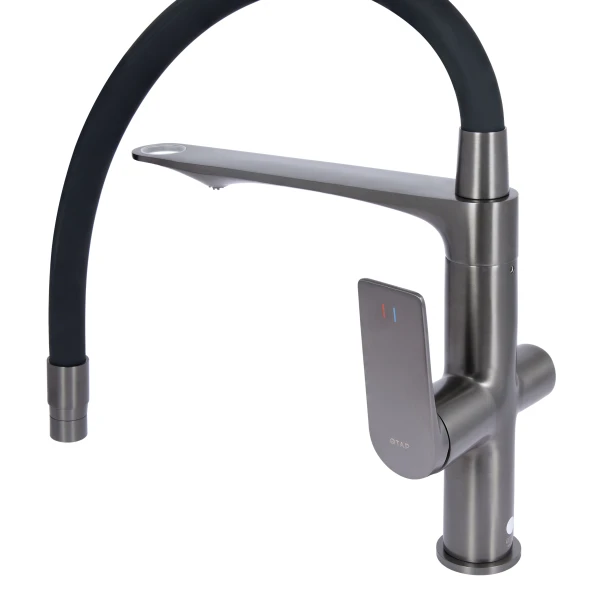 Змішувач для кухні Qtap Zdenek QTZDN9032103FC Brushed Nickel PVD - 3 фото