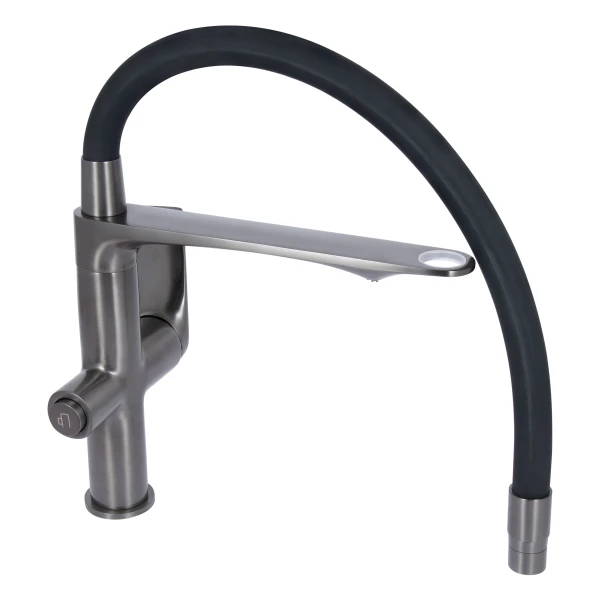 Змішувач для кухні Qtap Zdenek QTZDN9032103FC Brushed Nickel PVD - 4 фото