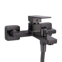 Смеситель для ванны Qtap Gemini (c душевым гарнитуром) QTGEM259GMB45684 Gunmetal Black PVD - 2 фото