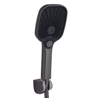 Смеситель для ванны Qtap Gemini (c душевым гарнитуром) QTGEM259GMB45684 Gunmetal Black PVD - 3 фото
