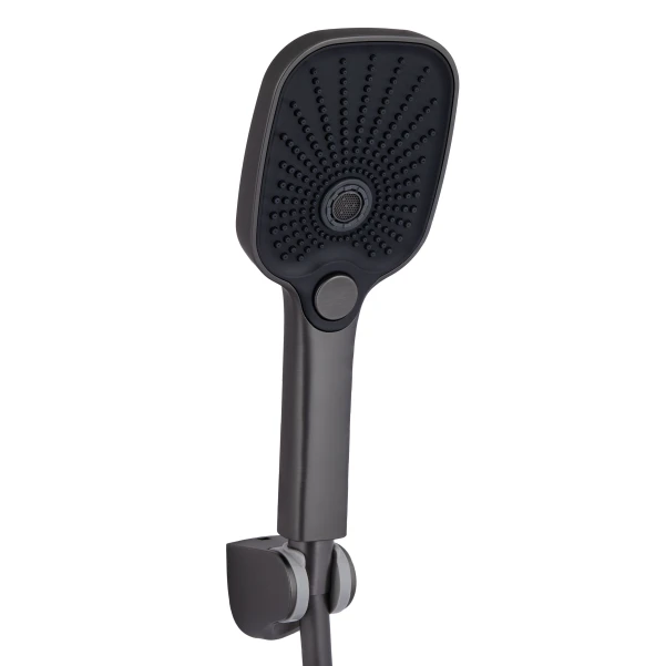 Смеситель для ванны Qtap Gemini (c душевым гарнитуром) QTGEM259GMB45684 Gunmetal Black PVD - 3 фото