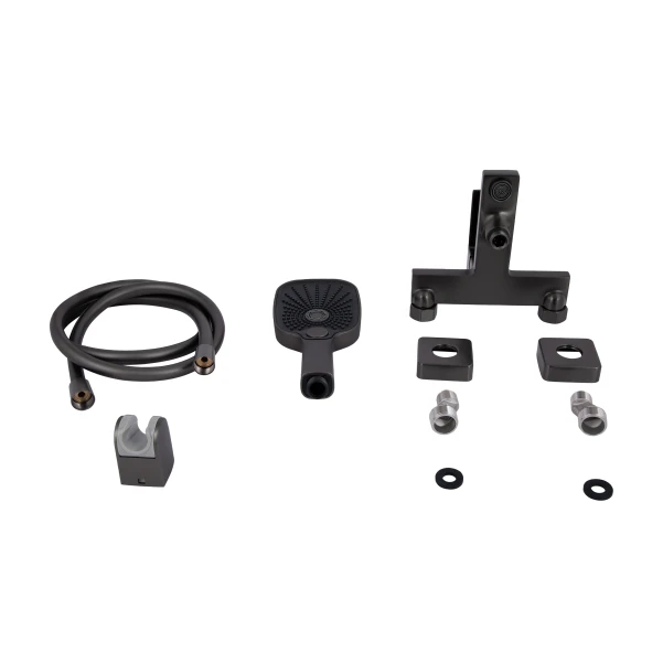 Смеситель для ванны Qtap Gemini (c душевым гарнитуром) QTGEM259GMB45684 Gunmetal Black PVD - 6 фото