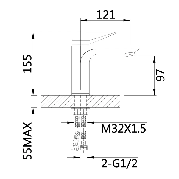 Смеситель для раковины Qtap Presto QTPRE270GRP45581 Graphite - 1 фото