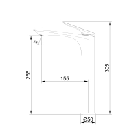 Змішувач для раковини Qtap Vlasta New високий QTVLA269GMB45653 Gunmetal Black PVD - 1 фото