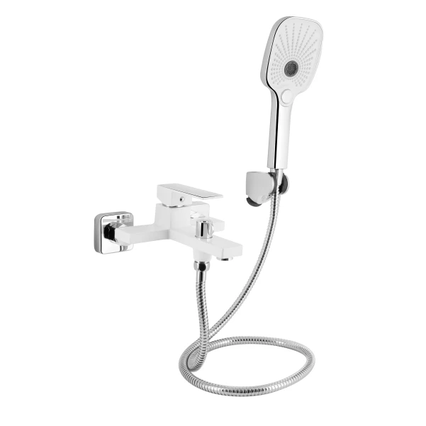 Змішувач для ванни Qtap Gemini (з душовим гарнітуром) QTGEM259GMB45684 Gunmetal Black PVD
