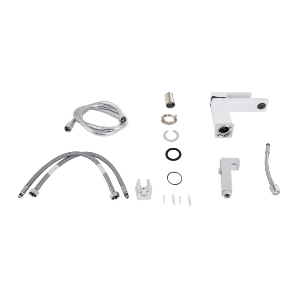 Смеситель для раковины Qtap Gemini (с гигиеническим душем) QTGEM272CRW45691 Chrome/White - 6 фото