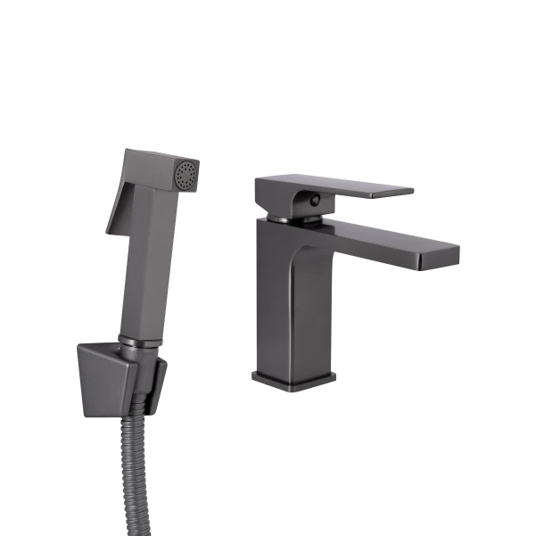 Змішувач для раковини Qtap Gemini QTGEM270BLM45674 Black Matt