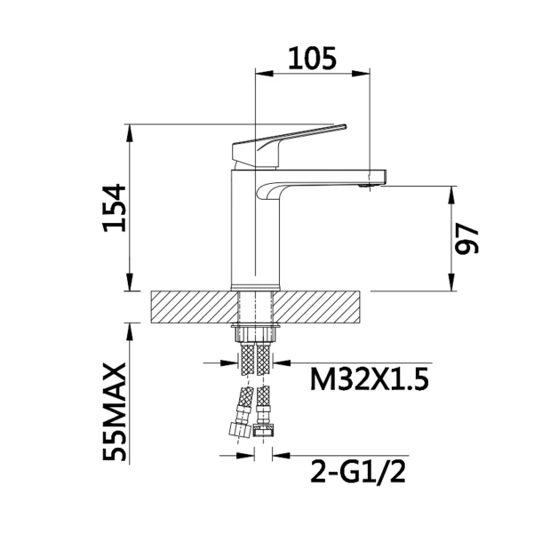 Змішувач для раковини Qtap Swan Cascada QTSWA270CRM45564 Chrome - 1 фото