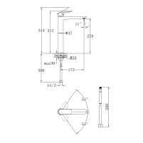 Змішувач для раковини Qtap Gemini (з гігієнічним душем) QTGEM272BLM45690 Black Matt - 1 фото