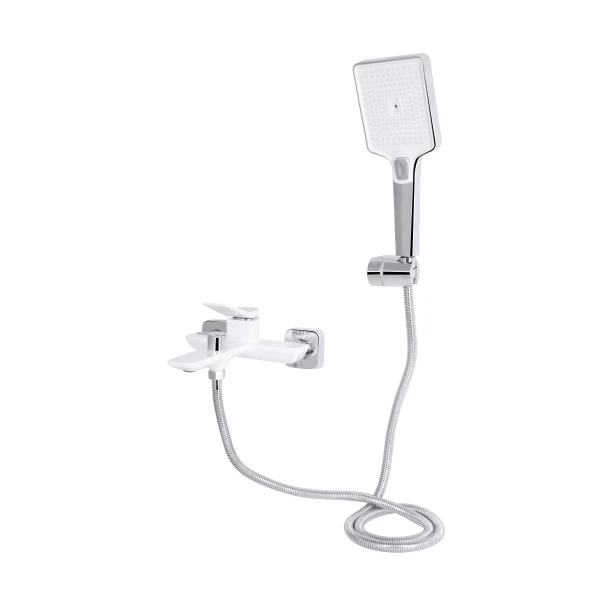 Смеситель для ванны Qtap Presto (c душевым гарнитуром) QTPRE259CRW45579 Chrome/White - 2 фото