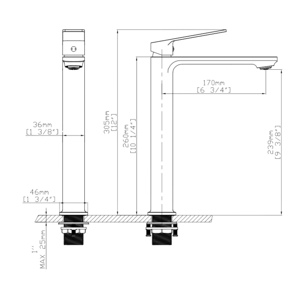Смеситель для раковины высокий Qtap Capricorn, Chrome (k26) QTCAP1060H102C48220 - 1 фото
