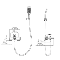 Смеситель для ванны Qtap Capricorn с душевым гарнитуром Chrome (k35) QTCAP3060102C48222 - 1 фото