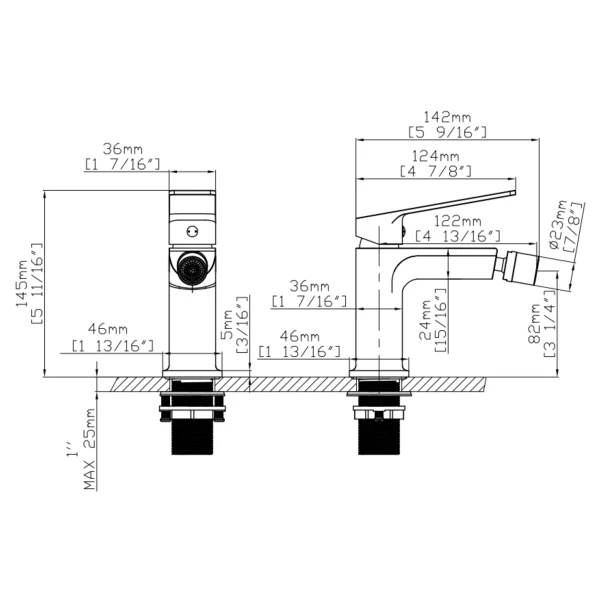 Смеситель для биде Qtap Capricorn Chrome (k26) QTCAP2060102C48223 - 1 фото