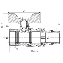 Кран кульовий "Американка" Thermo Alliance Forte 3/4" з антипротіканням прямий SF222W20 - 1 фото