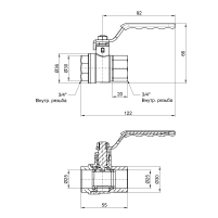 Кран кульовий Thermo Alliance Standart 3/4" ВР для води (важіль) SD600NW20PN40 - 1 фото