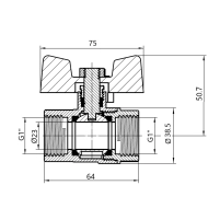 Кран кульовий Thermo Alliance Standart 1" ВР для газу (важіль) SD600NG25PN40 - 1 фото