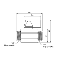 Кран кульовий Thermo Alliance Standart "Mini" 1/2" ЗР SD189W15 - 1 фото