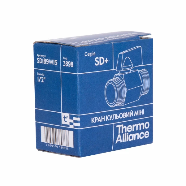 Кран кульовий Thermo Alliance Standart "Mini" 1/2" ЗР SD189W15 - 8 фото