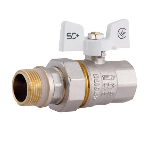 Кран кульовий Thermo Alliance Standart з америк. (конус) антипротікання прямий метелик латун. нікелір. 3/4"зв PN40 SD900NW20PN40